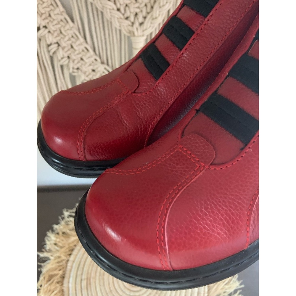 DANSKO Erin Red Leather Slip On Zip Up Leather Ankle Boots 37 - Picture 14 of 16